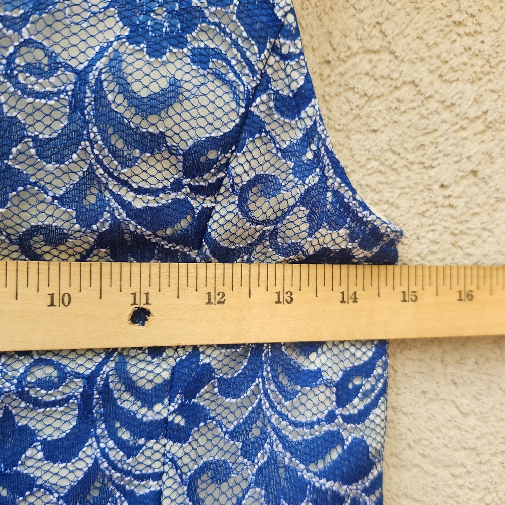 ABS Allen Schwartz Women's Dress Size 4 Blue Floral Lined Classic NWT Made USA - Picture 9 of 10